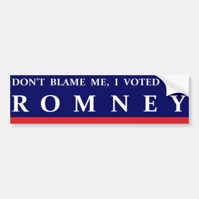 KLANDRA INTE MIG SOM JAG RÖSTADE FÖR ROMNEY BILDEKAL (Framsidan)