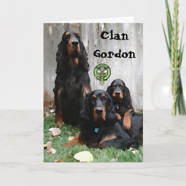 Klane Gordon, Gordon Setter-målning Notekort Helgkort (Framsida)