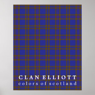 KlanElliott färger av den Skottland tartanen Poster