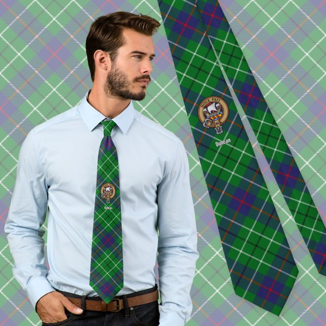 Klanen Duncan-vapen över tartan Slips (Skapare uppladdad)