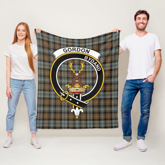 Klanen Gordon Väderbiten Tartan Rutmönster Fleecefilt (På plats)