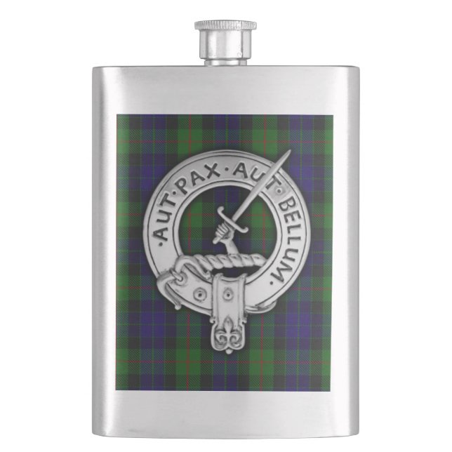 Klanen Gunn vapen och tartan Fickplunta (Framsidan)