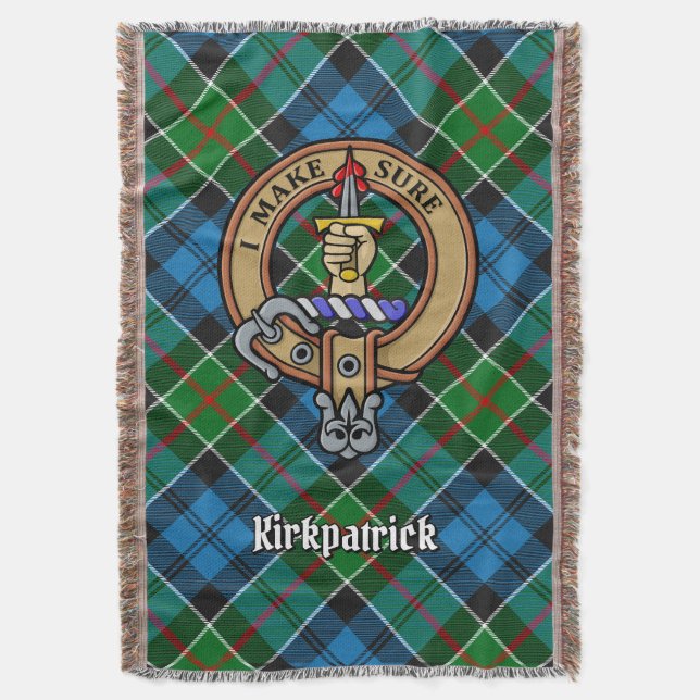 Klanen Kirkpatricks vapen över tartan Filt (Framsidan Vertikal)