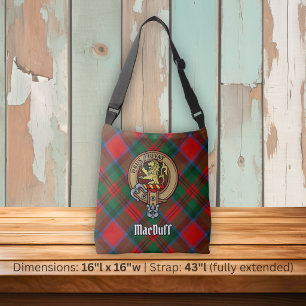 Klanen MacDuffs vapensköld över tartan Axelväska