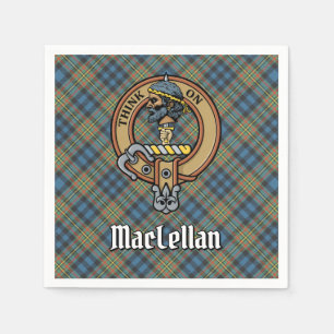 Klanen MacLellan vapen över gammal tartan Pappersservett