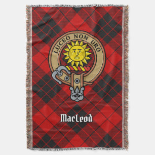 Klanen MacLeod av Raasay vapen över tartan Filt