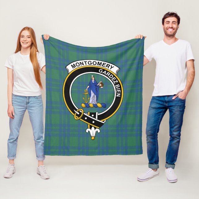 Klanen Montgomery Uråldrig Tartan Rutig Vävnad Fleecefilt (På plats)
