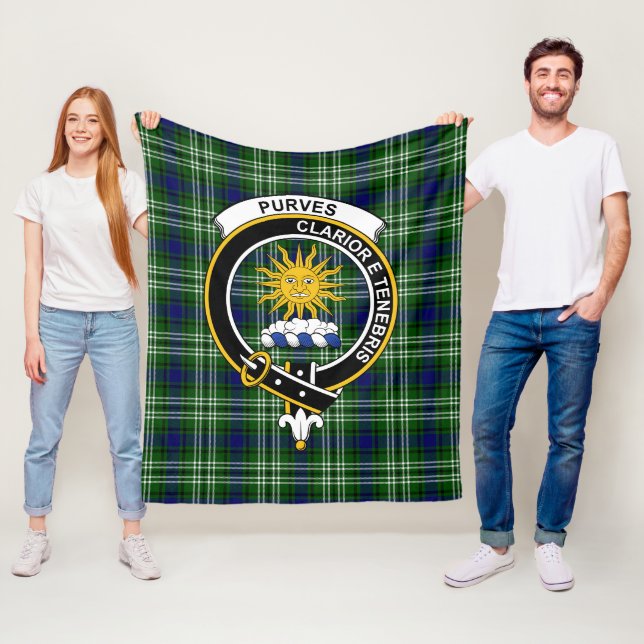 Klanen Purves Tartan Rutmönster Fleecefilt (På plats)