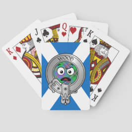 Klanen Woods vapen och tartan på Saltire Casinokort