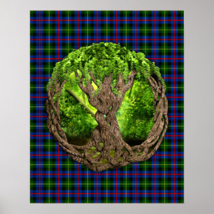 KlanFarquharson Tartan och Celtic livets träd Poster