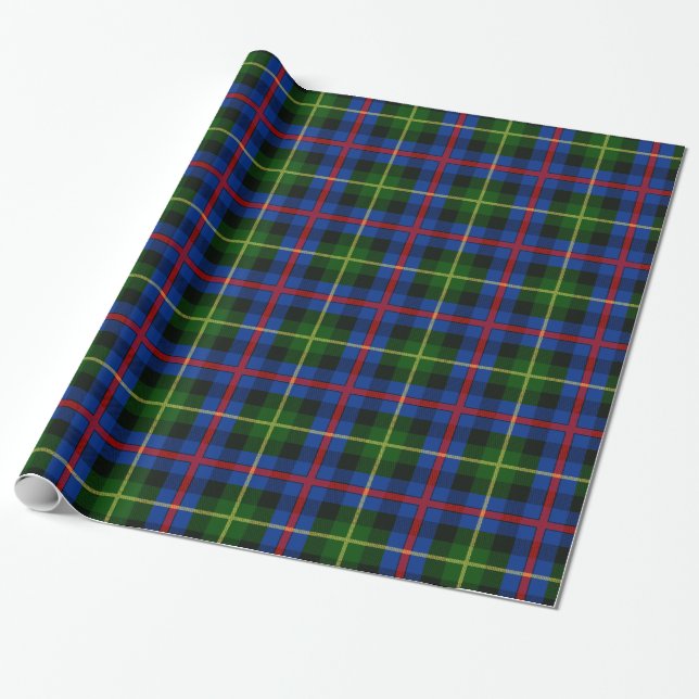 KlanFarquharson Tartan Presentpapper (Utrullad)