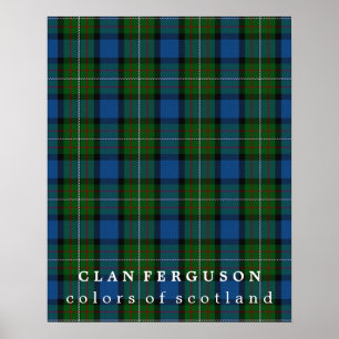 KlanFerguson färger av den Skottland tartanen Poster