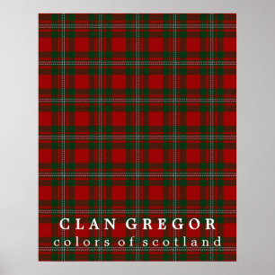 KlanGregor färger av den Skottland tartanen Poster