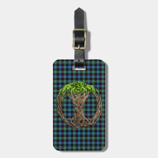 KlanGuthrie Tartan och Celtic livets träd Bagagebricka (Vertikal Framsida)