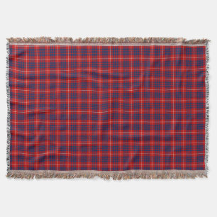 KlanHamilton ljusa blått och röd skotsk Tartan Filt