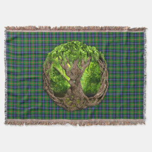 KlanJones Tartan och Celtic livets träd Filt