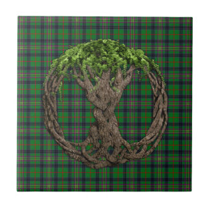 KlanKennedy Tartan och Celtic livets träd Kakelplatta