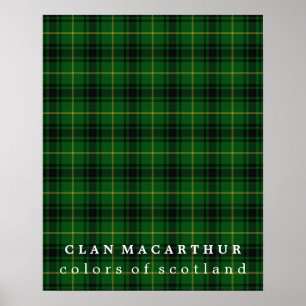 KlanMacArthur färger av den Skottland tartanen Poster