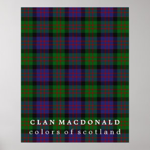 KlanMacDonald färger av den Skottland tartanen Poster