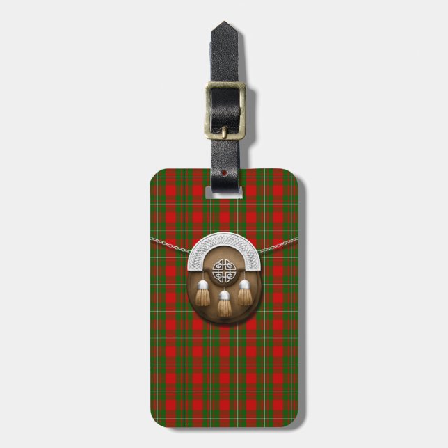 KlanMacGregor Tartan och Sporran Bagagebricka (Vertikal Framsida)
