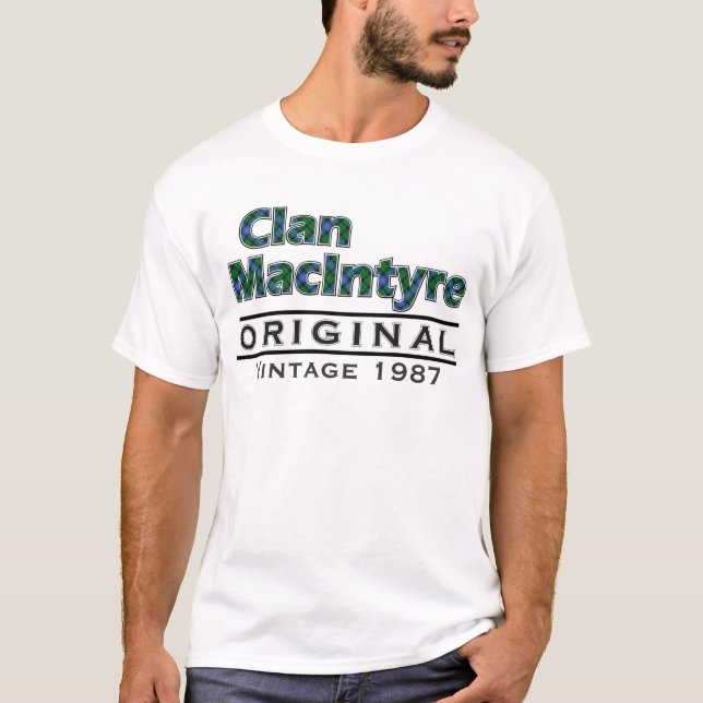 KlanMacIntyre vintage skräddarsy din Birthyear T Shirt (Framsida)