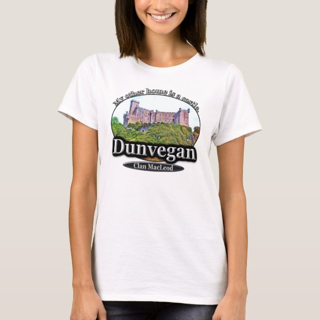 KlanMacLeod Dunvegan slott Skottland T-shirt (Framsida)