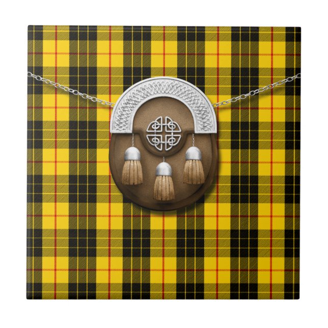 KlanMacLeod Tartan och Sporran Kakelplatta (Framsidan)