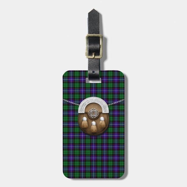 KlanMitchell Tartan och Sporran Bagagebricka (Vertikal Framsida)