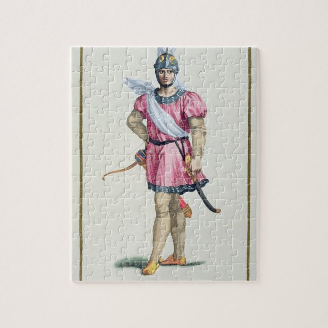Klänning av en normandisk soldat från 'Receuil des Pussel (Vertikal)