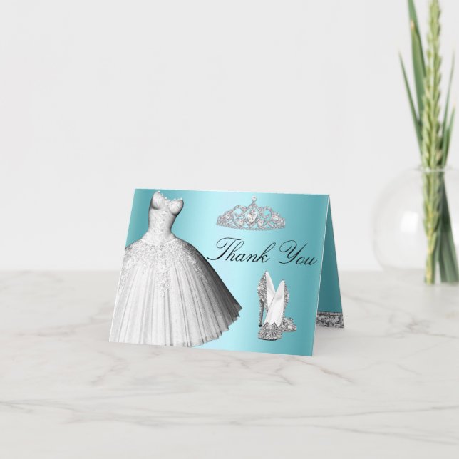 Klänning för blåttgnistraglitter & hältackkort tack kort (Framsida)