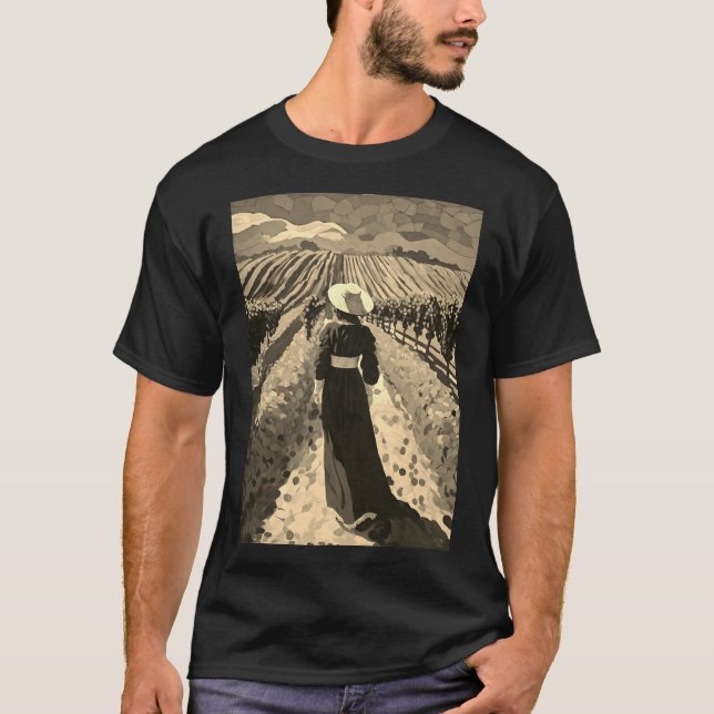 Klänning i linjer manar kundtröja t shirt (Framsida)