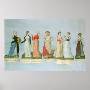 Klänningar och dräkter i mode poster