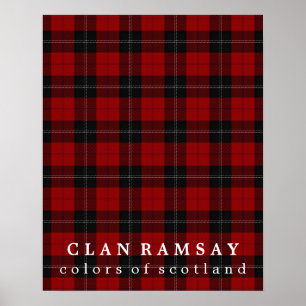 KlanRamsay färger av Skottland den röda svart Poster