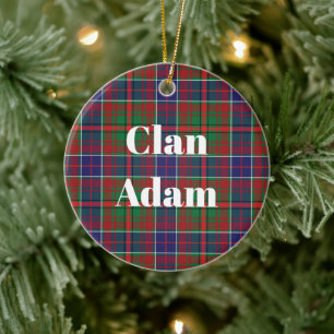 Klans Adam urgamla tartan Julgransprydnad Keramik