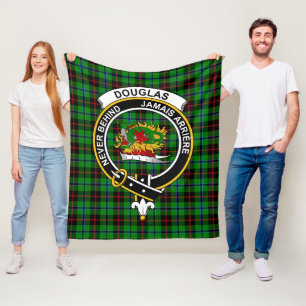 Klans Douglas svarta Tartan Plaid Fleecefilt