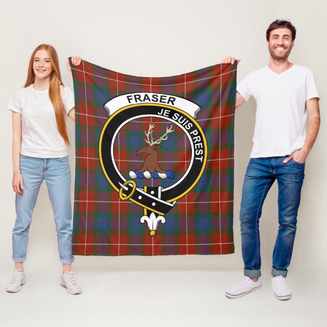 Klans Fraser Av Lovat Tartan Rutmönster Fleecefilt (På plats)