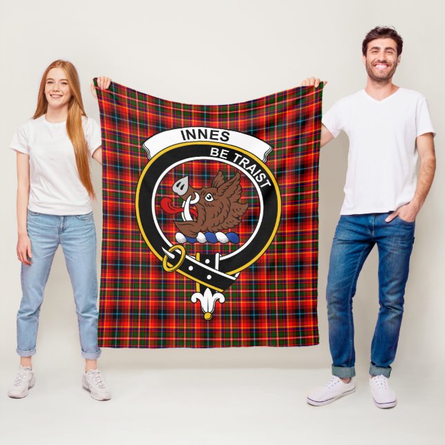 Klans Innes Modern Tartan Rutig Plaid Fleecefilt (På plats)