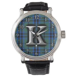 Klans Keith Bokstav K Monogram Tartan Armbandsur
