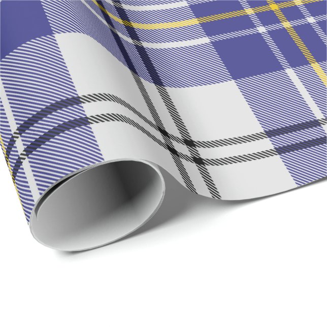 Klans MacPherson blå klänning tartan presentpapper (Rullad Hörn)