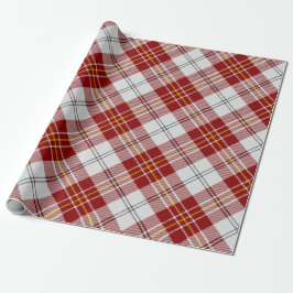 Klans MacPherson röda klänning tartan inslagspappe Presentpapper