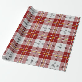 Klans MacPherson röda klänning tartan inslagspappe Presentpapper