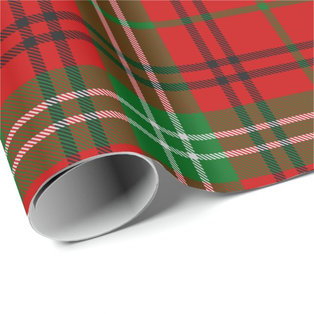 Klans Morrison Röd Tartan Presentpapper (Rullad Hörn)
