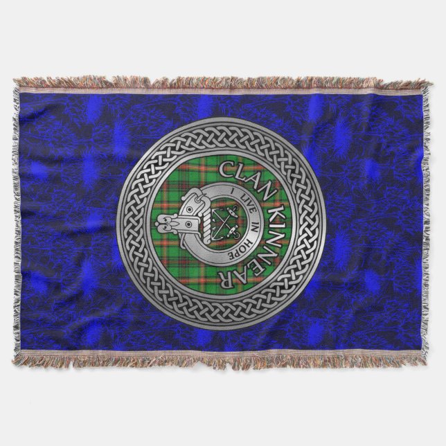 Klansymbol Kinnear Crest & Tartan Knut Filt (Framsidan)