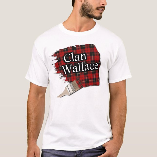 KlanWallace målar den skotska tartanen skjortan Tee Shirt (Framsida)