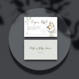 Klar att kläckas fågel baby shower blöja lotteri tilläggskort