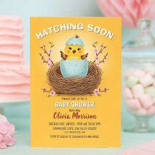 Klar att kläckas söta kyckling baby shower inbjuda inbjudningar