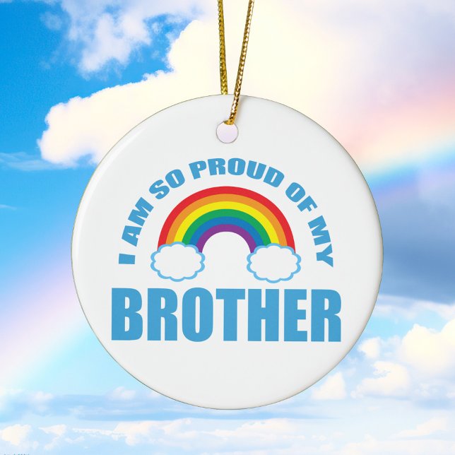 Klar av min bror Rainbow Gay pride jul Julgransprydnad Keramik (Skapare uppladdad)