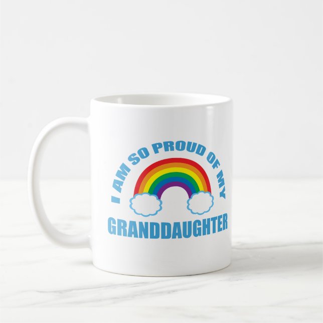Klar av min mordotter Rainbow Grandparent Kaffemugg (Vänster)