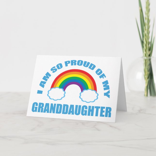 Klar av min mordotter Rainbow Grandparent Kort (Framsida)