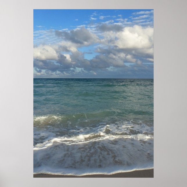 Klar blått hav, strand och Himlar Poster (Framsidan)